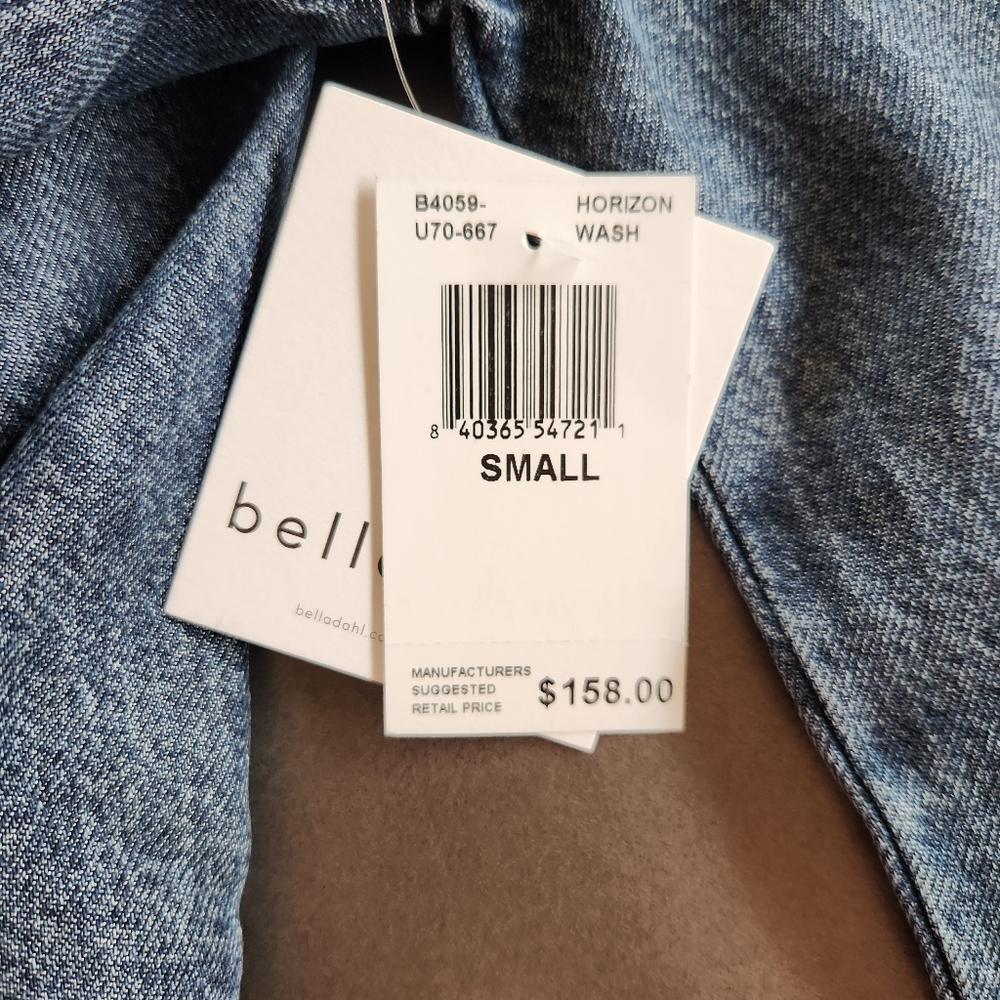 Bella Dahl Womens Cropped Denim Shirt Jacket Size Small NWT $158 - Picture 12 of 14